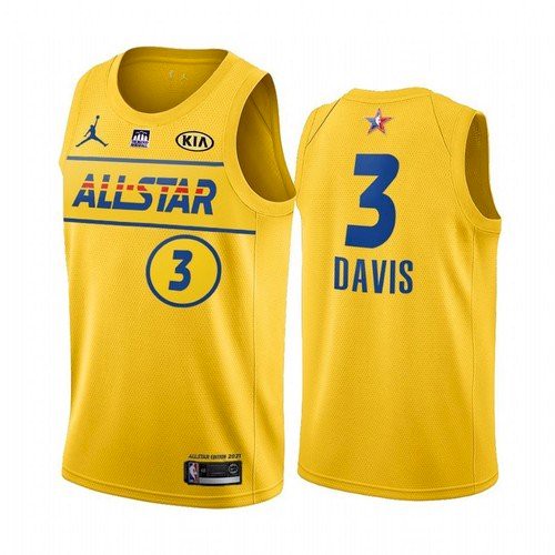 Men's 2021 All-Star #3 Anthony Davis Yellow NBA Western Conference Stitched Jersey